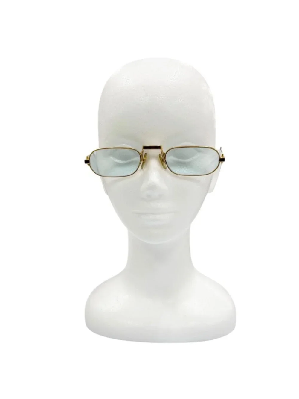 Cartier Vintage Square Logo Eyewear Sunglasses Gold Bordeaux Blue